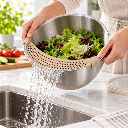 HaloDrain Mixing Bowl with Crescent Drain Gate