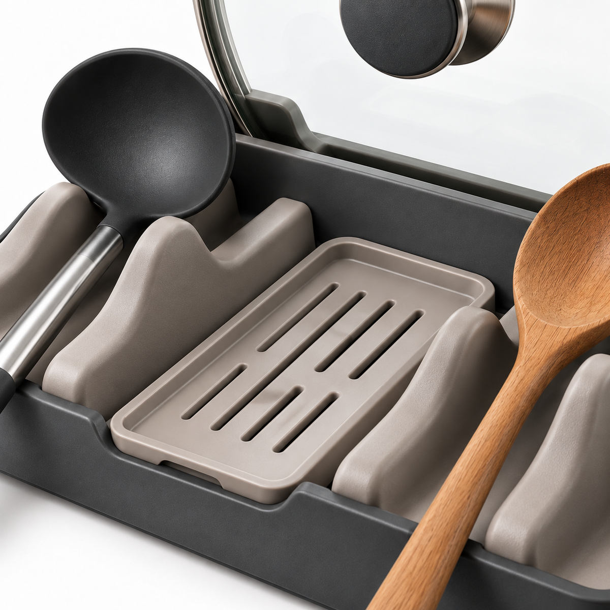 QuadRest Countertop Utensil & Lid Dock