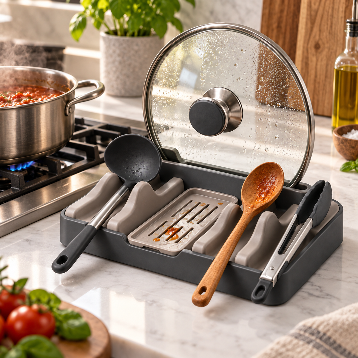 QuadRest Countertop Utensil & Lid Dock
