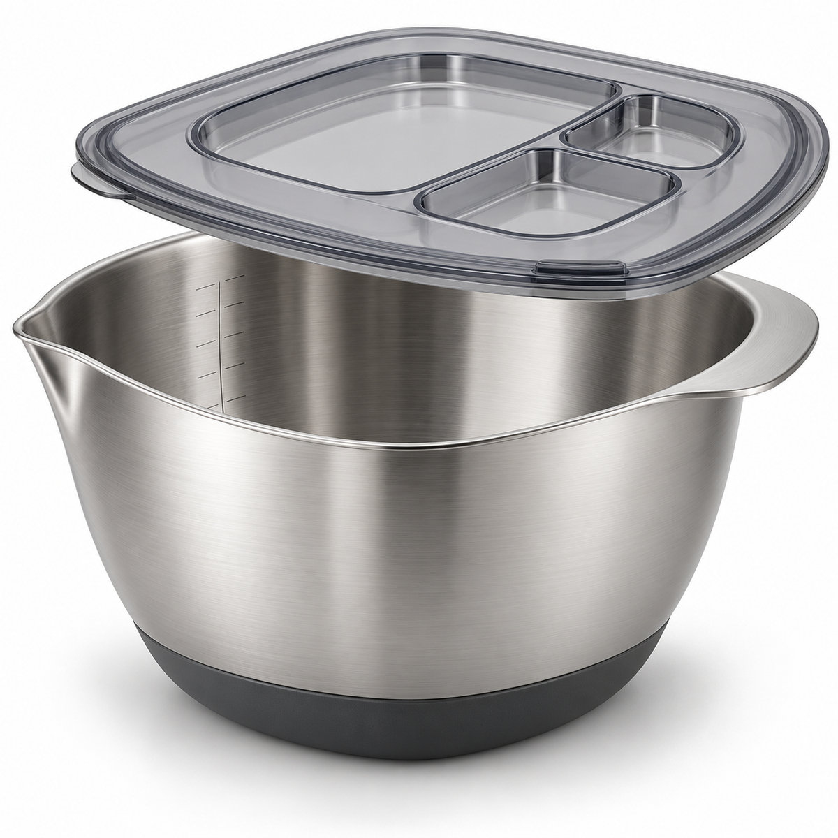 CornerPour Square-Round Mixing Bowl & Prep Lid