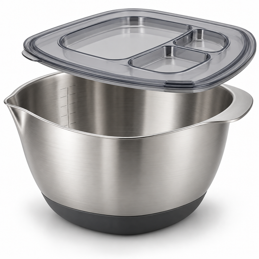 CornerPour Square-Round Mixing Bowl & Prep Lid