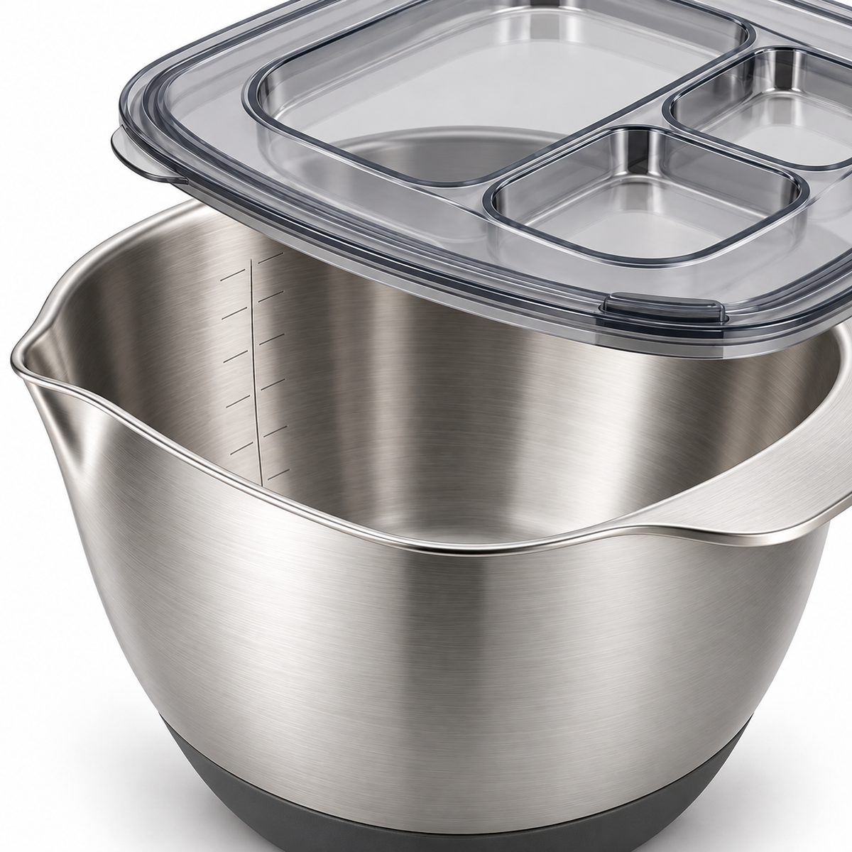 CornerPour Square-Round Mixing Bowl & Prep Lid