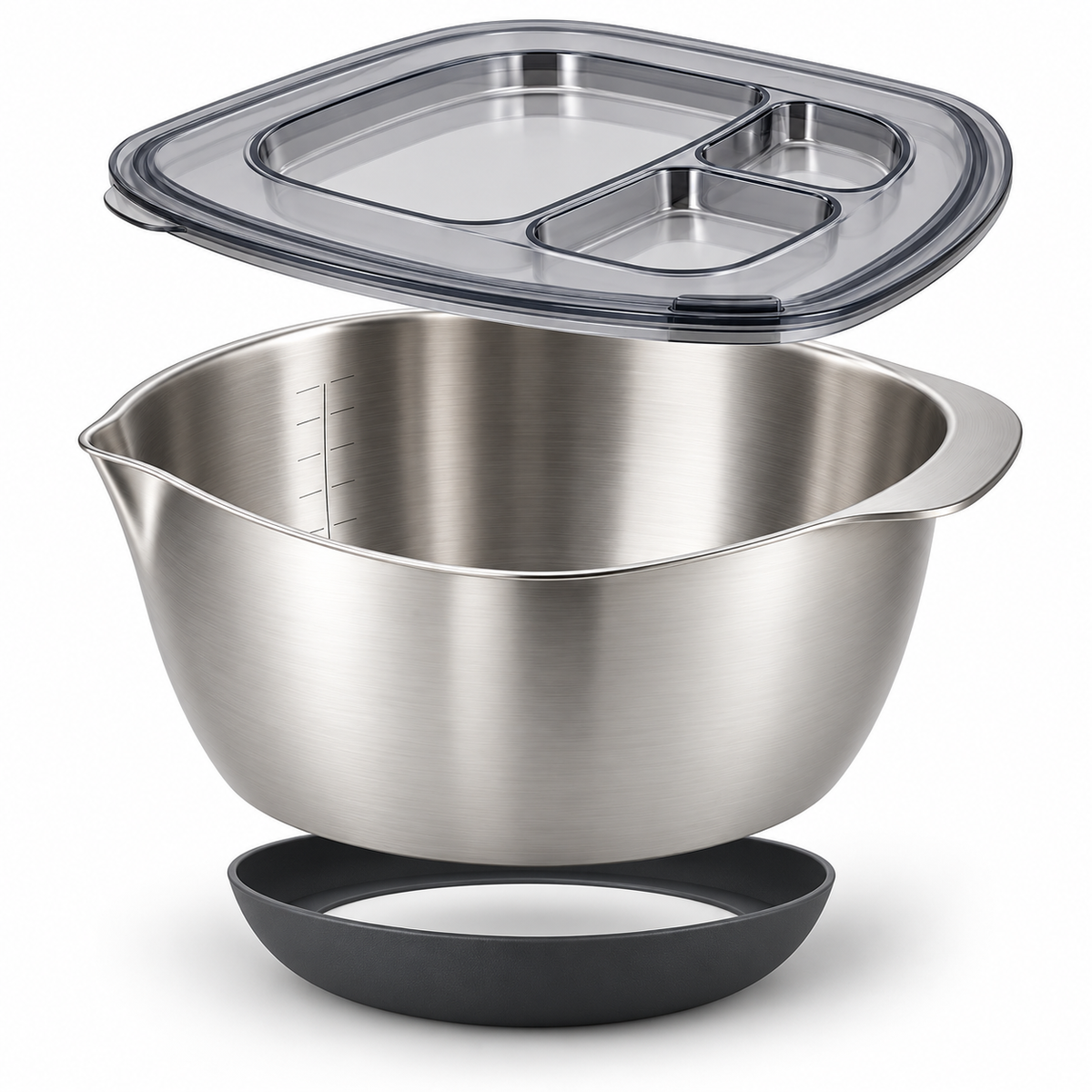 CornerPour Square-Round Mixing Bowl & Prep Lid