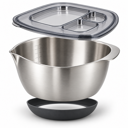 CornerPour Square-Round Mixing Bowl & Prep Lid